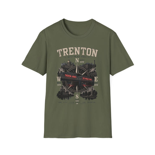 "One City. Four Sides. One Trenton." Tee– Nautical City Map Design