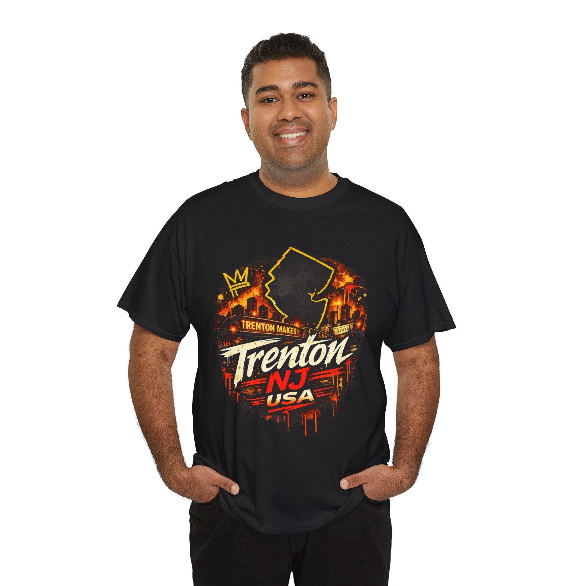 Trenton NJ USA Graphic Tee — Vintage City Skyline T-Shirt