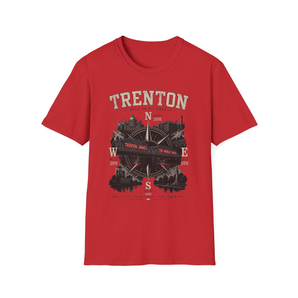 "One City. Four Sides. One Trenton." Tee– Nautical City Map Design