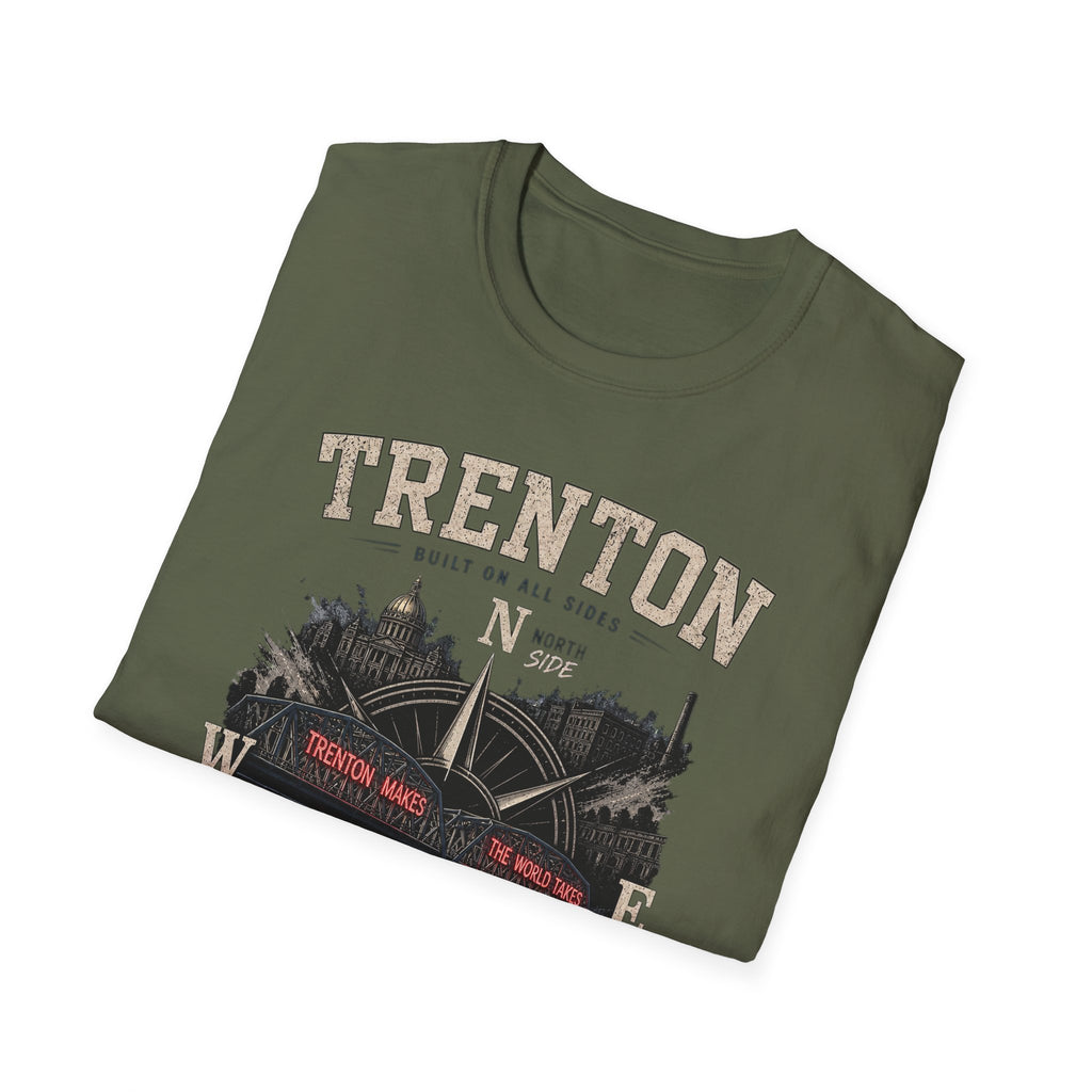 "One City. Four Sides. One Trenton." Tee– Nautical City Map Design