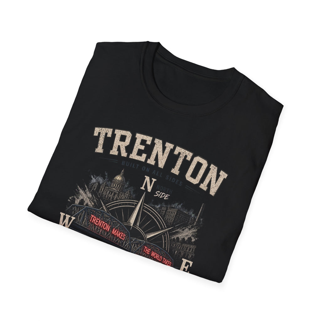 "One City. Four Sides. One Trenton." Tee– Nautical City Map Design