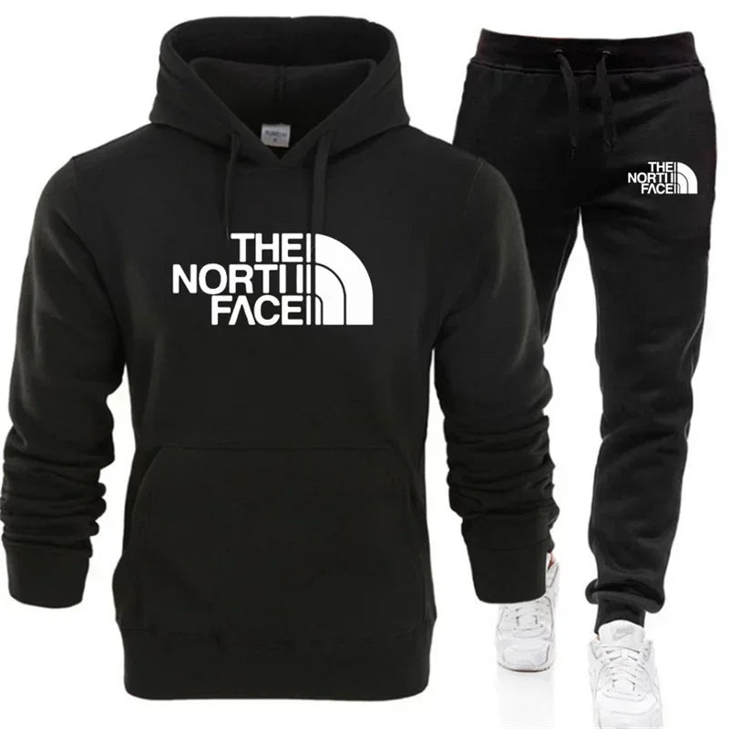 Men's sweatshirt set for autumn and winter, two-piece sweatpants set, fashionable, comfortable and casual jogging sportswear