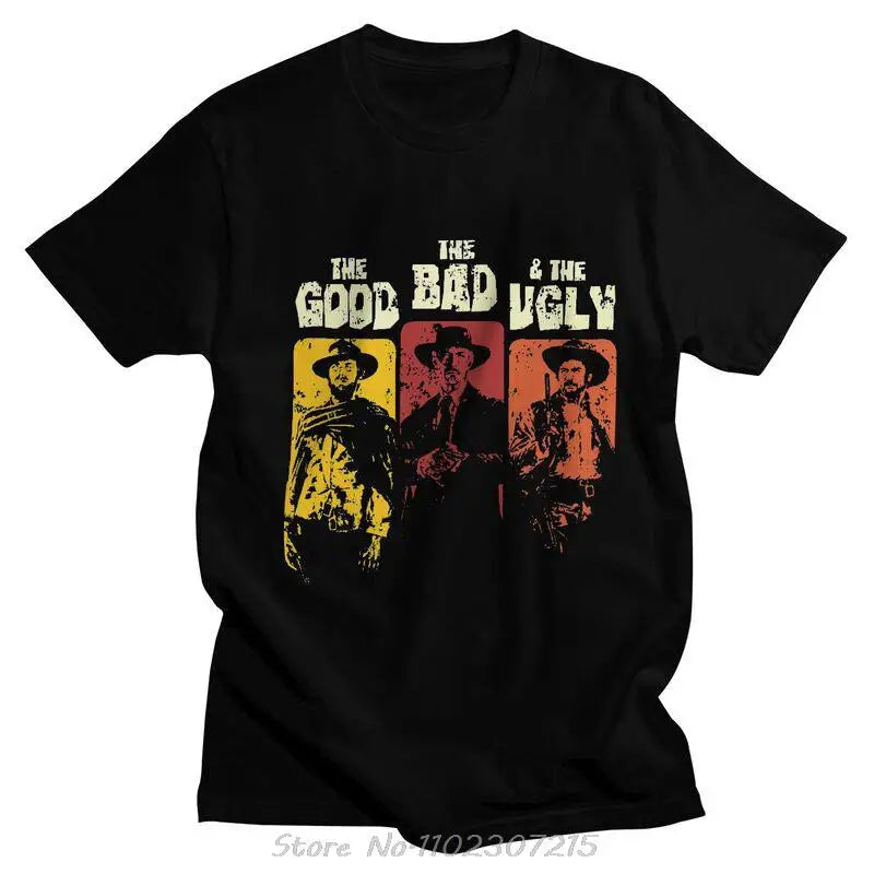 The Good The Bad And The Ugly Men T Shirt Cotton Tees Clint Eastwood Tshirts Short-Sleeve Il buono brutto cattivo T-shirt Gift