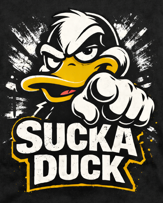 SUCKA DUCK™ Premium Graphic Hoodie – Black Streetwear Pullover (Unisex)