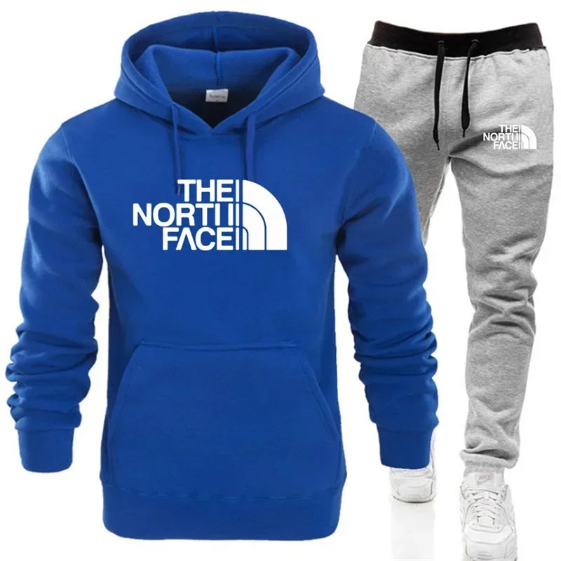 Men's sweatshirt set for autumn and winter, two-piece sweatpants set, fashionable, comfortable and casual jogging sportswear