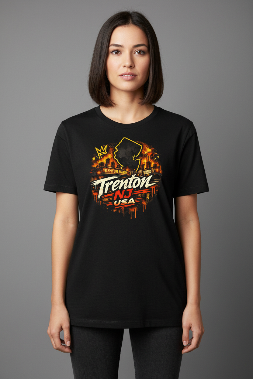 Black T-Shirt Female Model