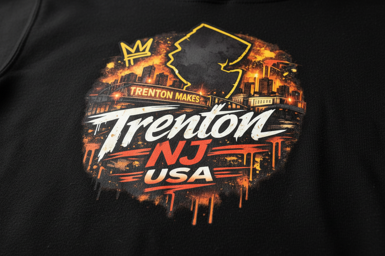 Trenton NJ USA Hoodie - City Pride Graphic