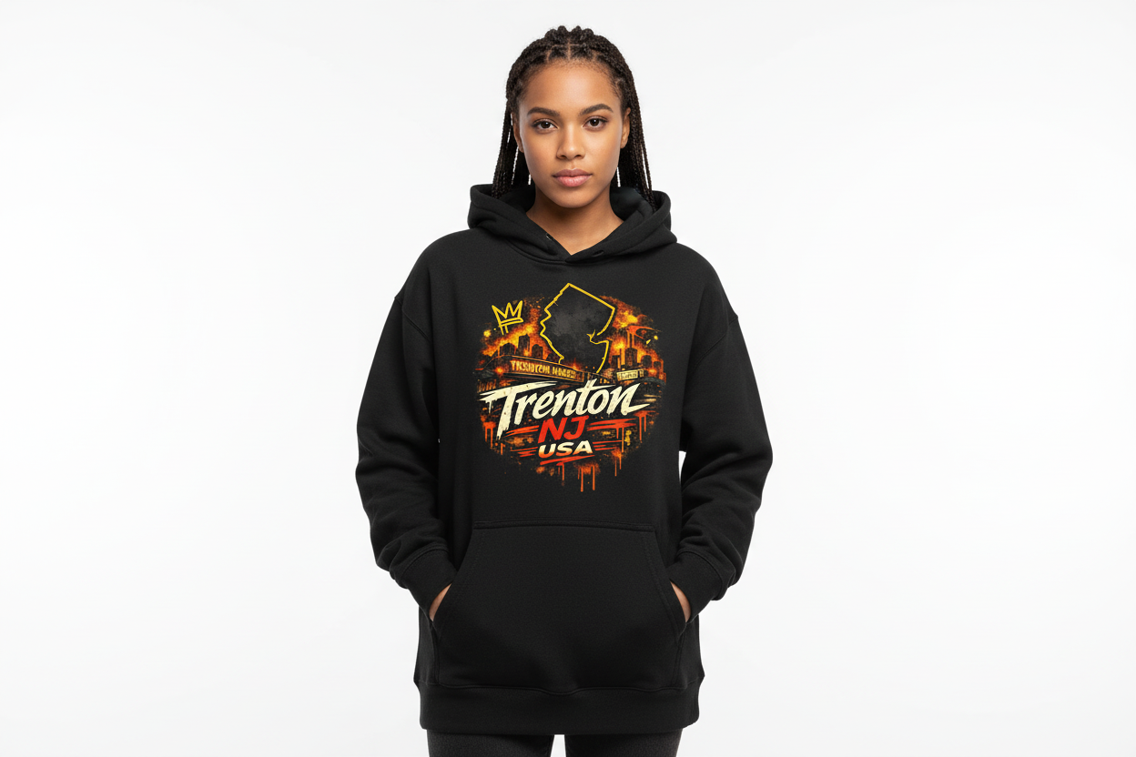 Trenton NJ USA Hoodie - City Pride Graphic