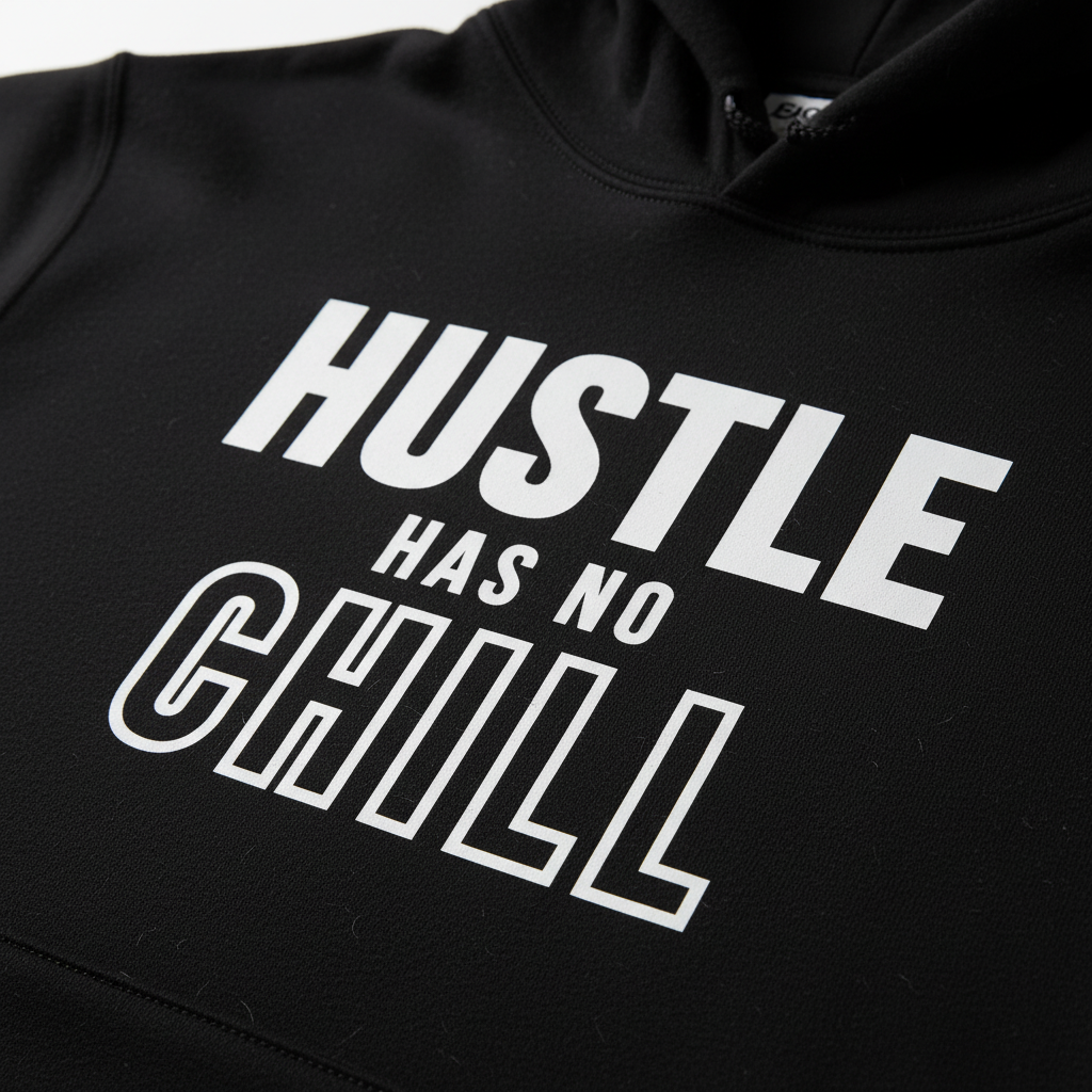 Hustle Has No Chill Hoodie - Detail Shot