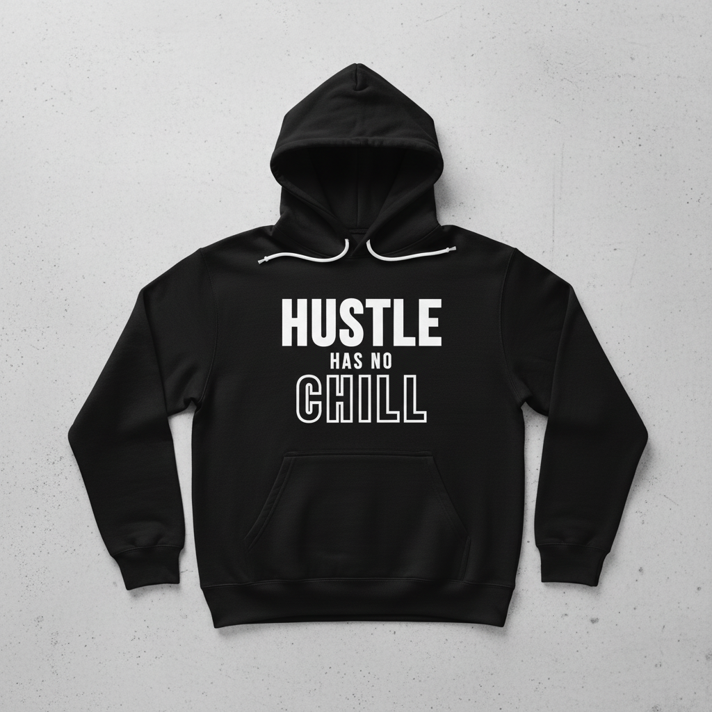 Hustle Has No Chill Hoodie - Flat Lay