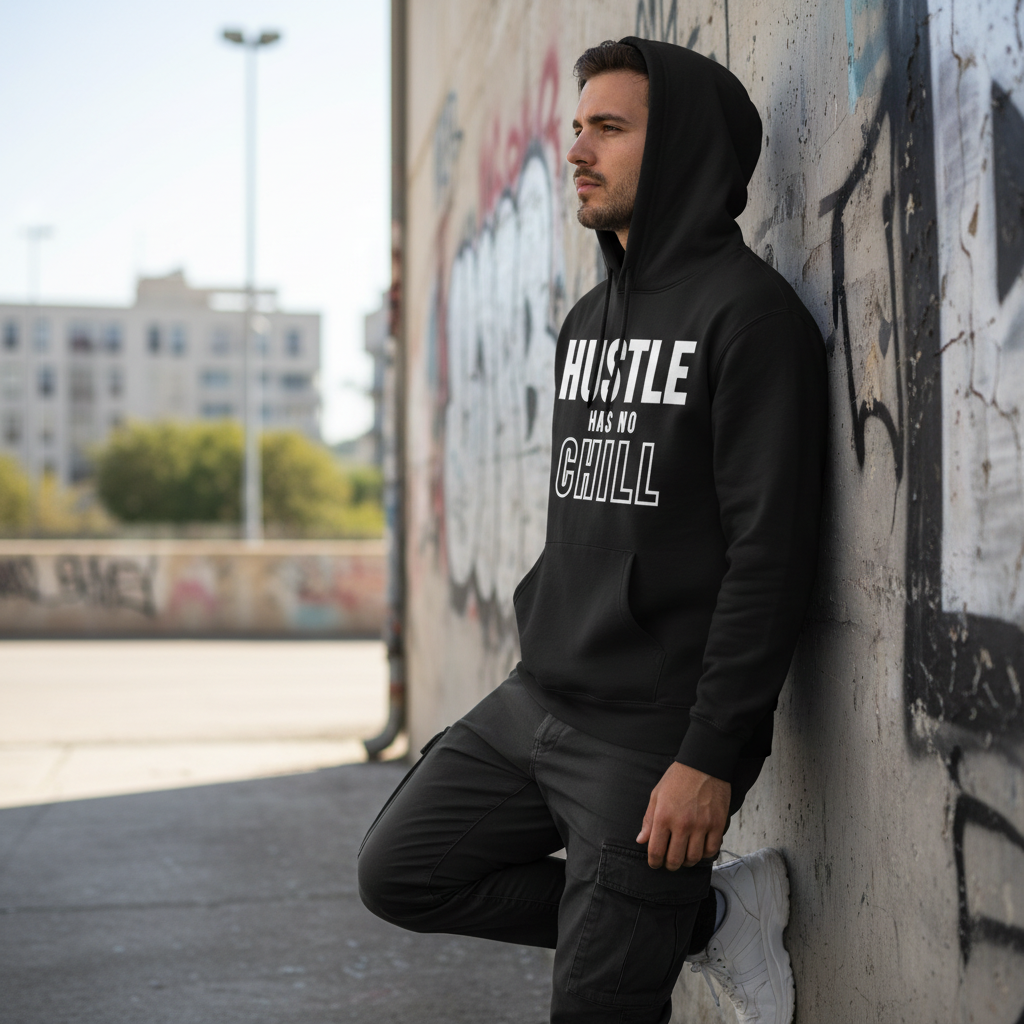 Hustle Has No Chill Hoodie - Side View