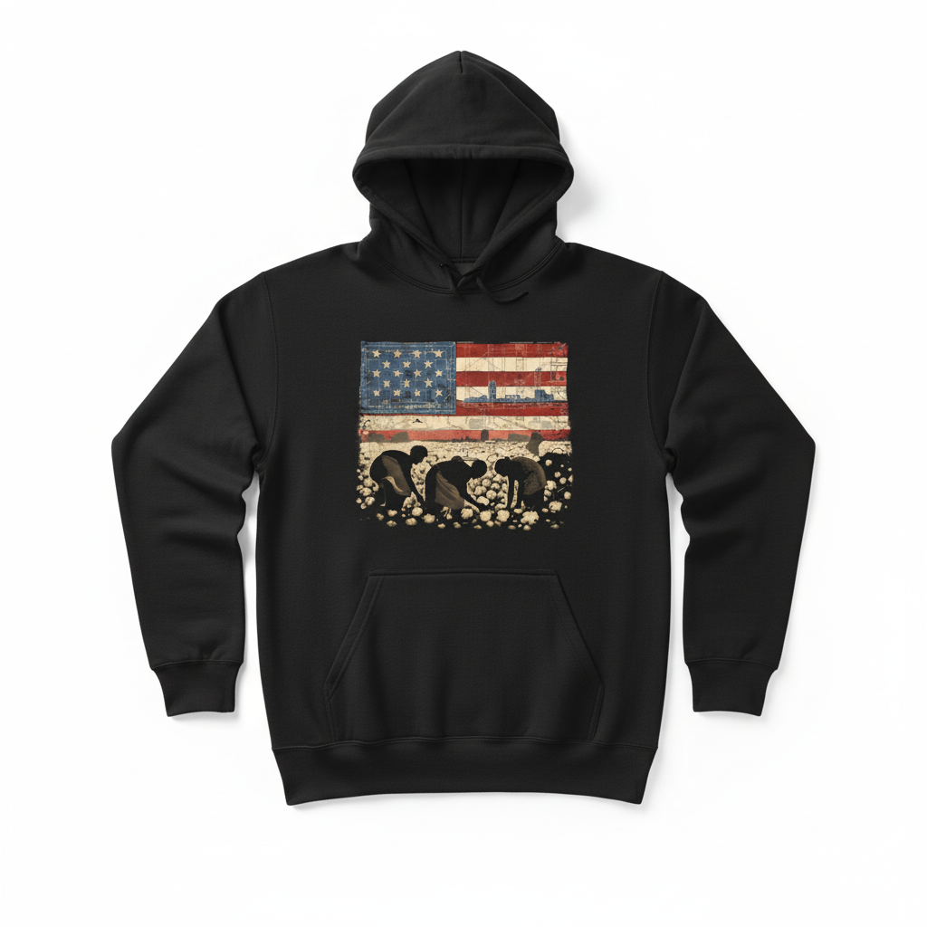 Foundation design on black hoodie