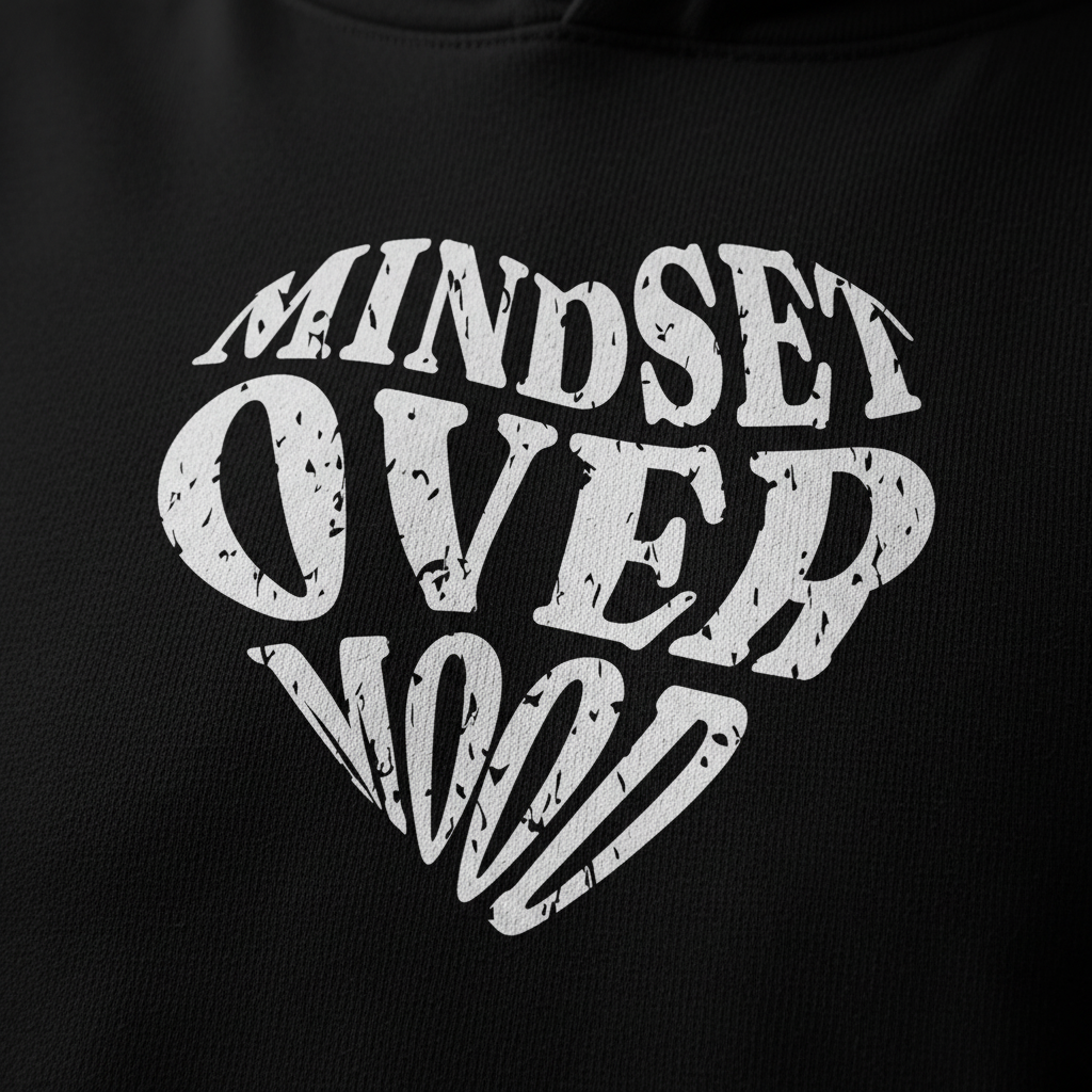 Mindset Over Mood Hoodie - Detail Shot