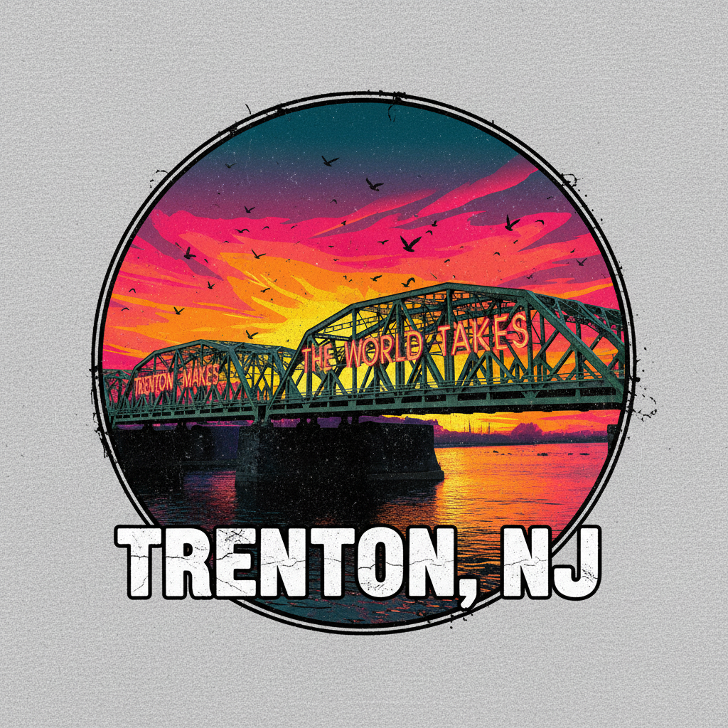 Trenton Makes Bridge Sunset Design